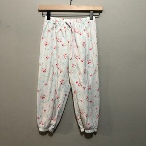 Gap Kids Girls Size 14 Floral Print Drawstring Pajama Pants White/Pink